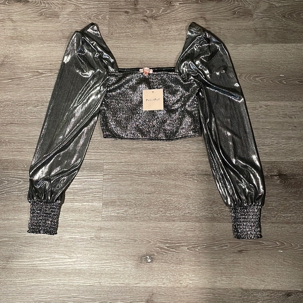 Silver long sleeve top